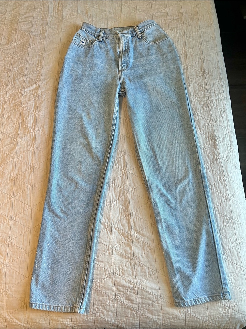 VTG Rockies Mom Jeans Women’s 26 Waist Light Wash High Rise Star Pocket 90s